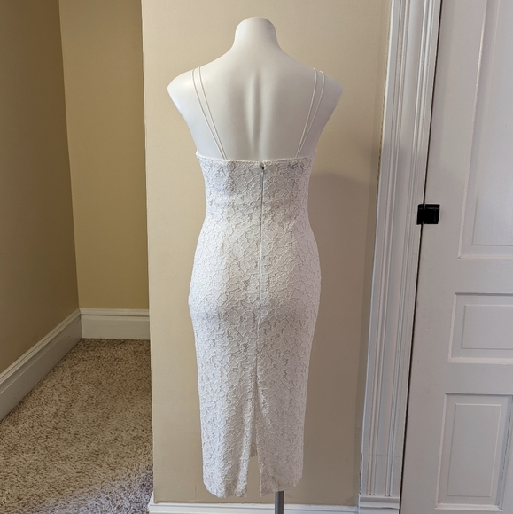 Vintage Hit Way Fashions white lace fitted dress with skinny straps size 0 - Picture 3 of 7